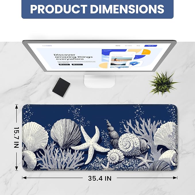 Aesthetic Desk Mat, Cute Coral Silence Desk Pad Protector - Image 2