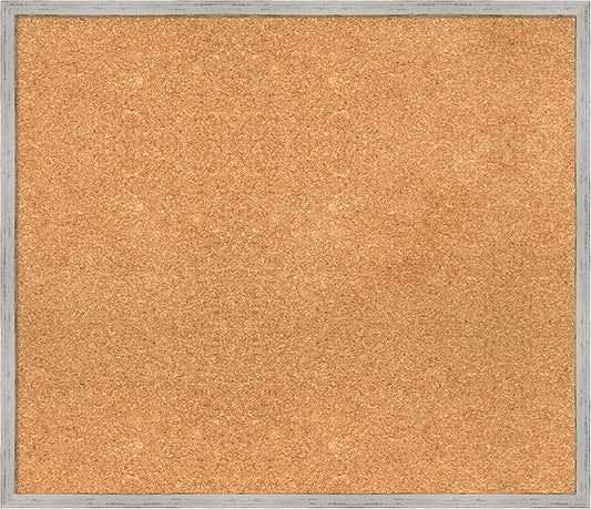Amanti Art Natural Cork Board for Wall, 25x29 Vision Board with White Frame, Large Corkboard Office Decor for Home Organization, Cottage Corkboard Pinboard to Display Items for Home Organization in-DeskLoop Office