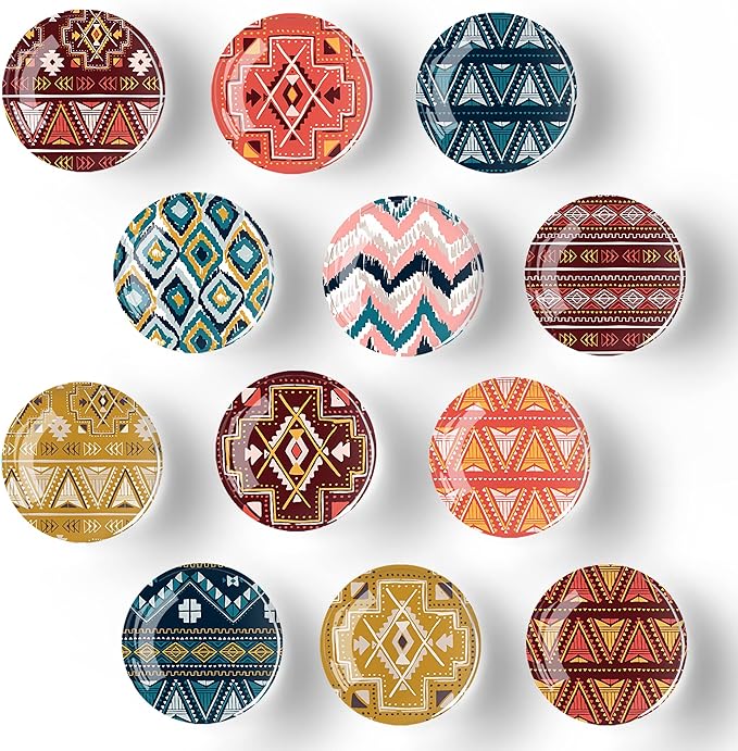 12Pcs Glass Strong Magnetic Refrigerator Magnet Fridge Sticker,Bohemia Crystal Fridge Magnets Decoration for Crafts,Strong Fridge Magnets for Kitchen, School,Office Whiteboard-DeskLoop Office