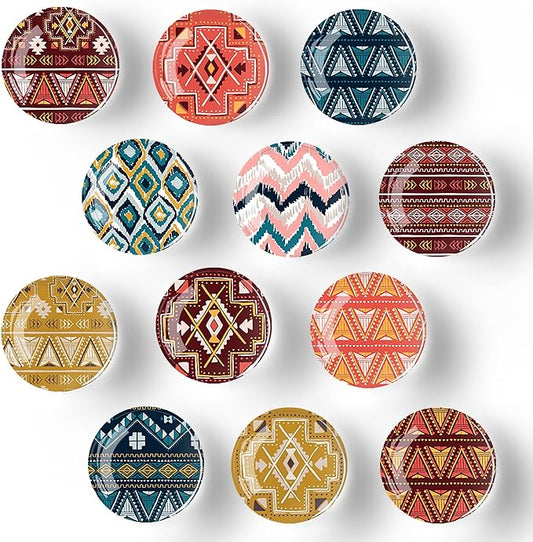 12Pcs Glass Strong Magnetic Refrigerator Magnet Fridge Sticker,Bohemia Crystal Fridge Magnets Decoration for Crafts,Strong Fridge Magnets for Kitchen, School,Office Whiteboard-DeskLoop Office