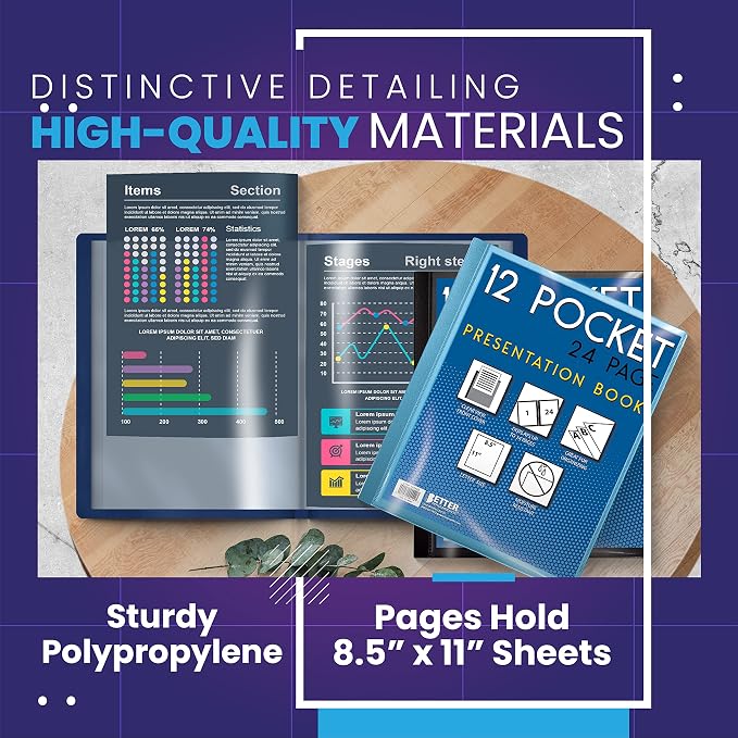 Better Office Products 12 Pocket Bound Presentation Book, 24 Sheet Protector - Image 4