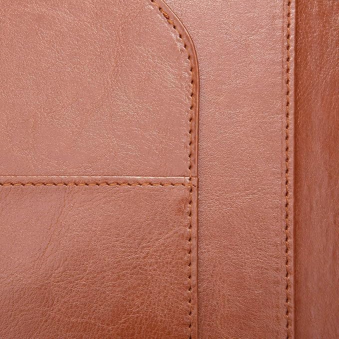 Clipboard Folder Padfolio, Mymazn Writing Portfolio Faux Leather Clipboards with Cover for Legal Pad Holder Letter Size A4 8.5 x 11 for Business Conference Notepad Clip Boards Brown-DeskLoop Office