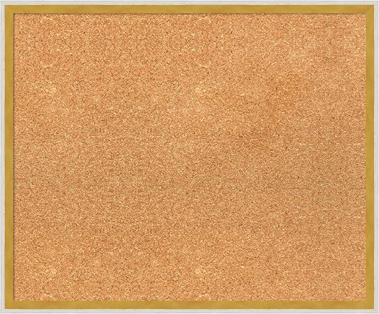 Amanti Art Natural Cork Board for Wall, 19x23 Vision Board with White Frame, Medium Corkboard Office Decor for Home Organization, Modern Corkboard Pinboard to Display Items for Home Organization in-DeskLoop Office