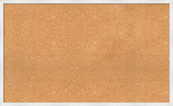 Amanti Art Natural Cork Board for Wall, 25x41 Vision Board with White Frame, Large Corkboard Office Decor for Home Organization, Country Rustic Corkboard Pinboard to Display Items for Home-DeskLoop Office
