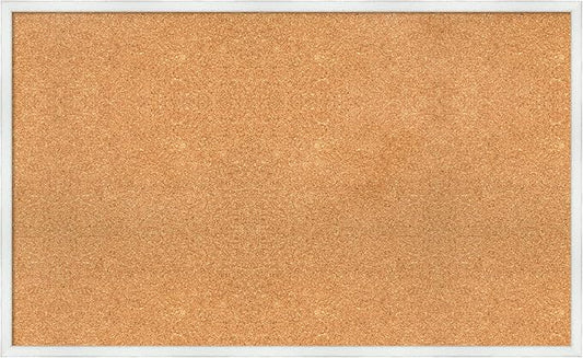 Amanti Art Natural Cork Board for Wall, 25x41 Vision Board with White Frame, Large Corkboard Office Decor for Home Organization, Country Rustic Corkboard Pinboard to Display Items for Home-DeskLoop Office