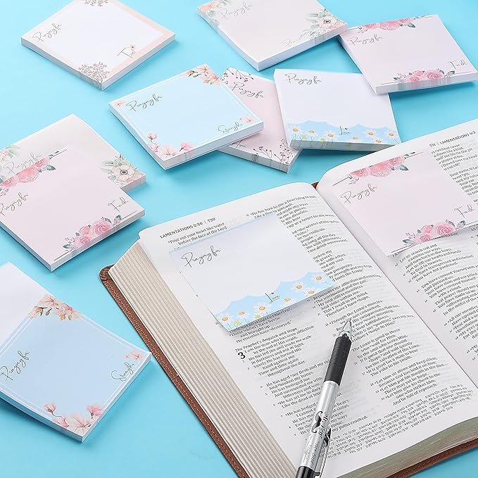 Mr. Pen- Floral Sticky Notes, 3'x3', 12 Pads, Aesthetic Colorful Sticky Notes in Bulk-DeskLoop Office