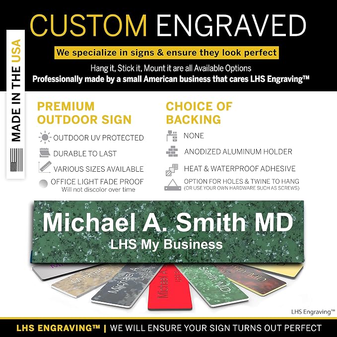 Personalized Name Plate with Choice of Mounting Holders - Image 2