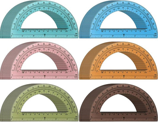 Sayglossy 72 Pcs of Colorful Plastic Protractors 180 Degrees 6 Inches by Sayglossy