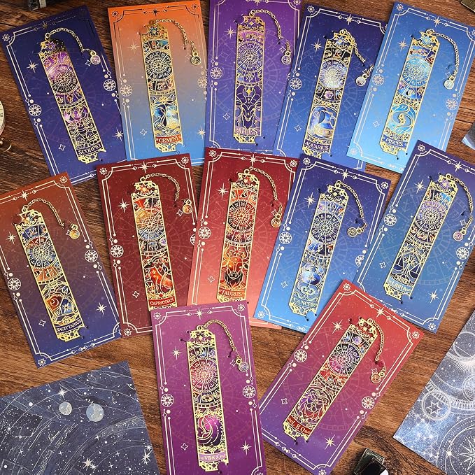12 PCS Zodiac Theme Metal Bookmark - Image 2