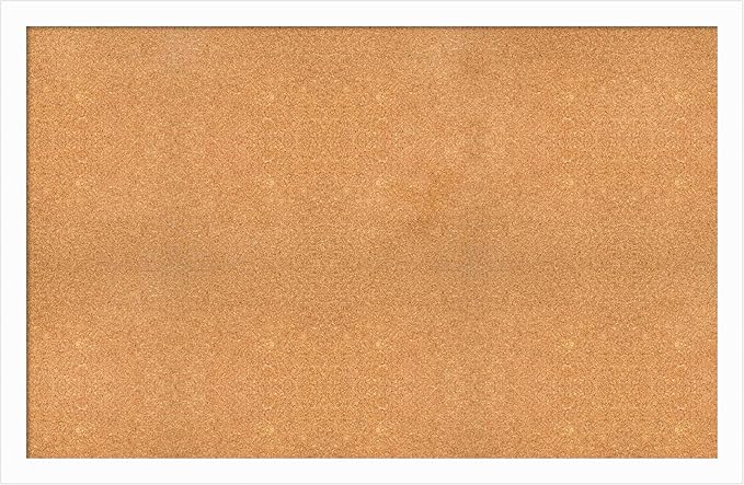 Amanti Art Natural Cork Board for Wall, 37x57 Vision Board with White Frame, Oversize Corkboard Office Decor for Home Organization, Casual Corkboard Pinboard to Display Items for Home Organization in-DeskLoop Office