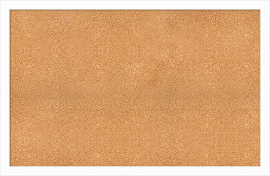 Amanti Art Natural Cork Board for Wall, 37x57 Vision Board with White Frame, Oversize Corkboard Office Decor for Home Organization, Casual Corkboard Pinboard to Display Items for Home Organization in-DeskLoop Office