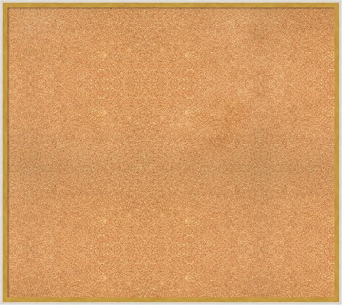Amanti Art Natural Cork Board for Wall, 33x37 Vision Board with White Frame, X-Large Corkboard Office Decor for Home Organization, Modern Corkboard Pinboard to Display Items for Home Organization in-DeskLoop Office
