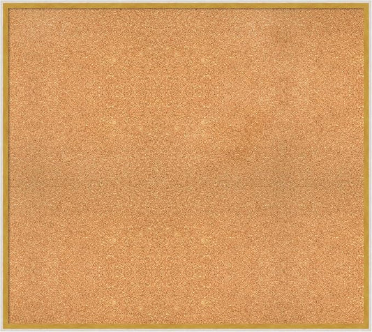 Amanti Art Natural Cork Board for Wall, 33x37 Vision Board with White Frame, X-Large Corkboard Office Decor for Home Organization, Modern Corkboard Pinboard to Display Items for Home Organization in-DeskLoop Office