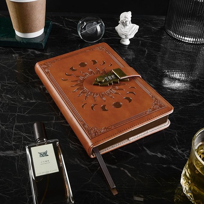 ZXHQ Lockable Diary for Women & Men, A5 Ruled 240 Pages PU Leather Journal - Image 6