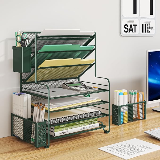Simple Trending 7 Tier Desk File Organizer, Letter Tray Paper Organizer - Image 2