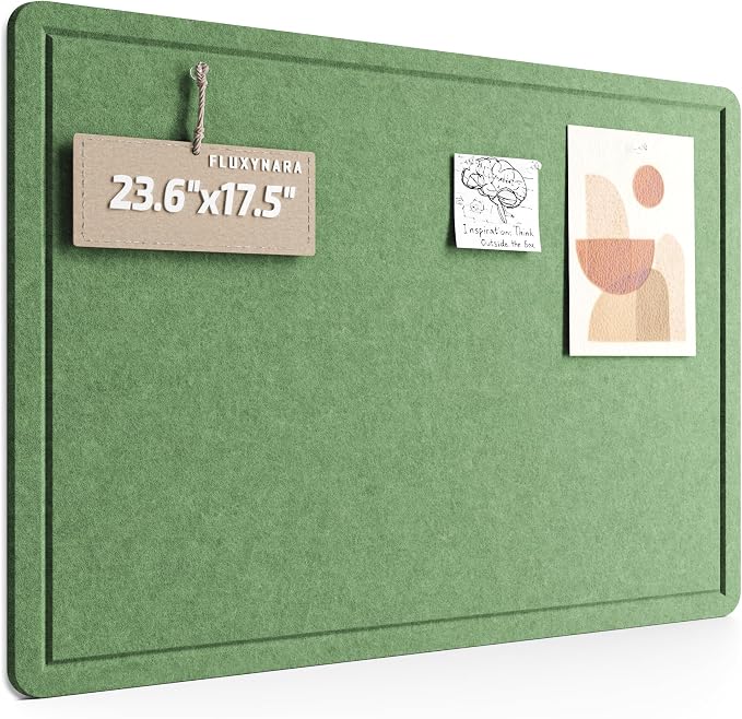 Fluxynara Bulletin Board, 23.6" x 17.5" Cork Board Alternative by FLUXYNARA