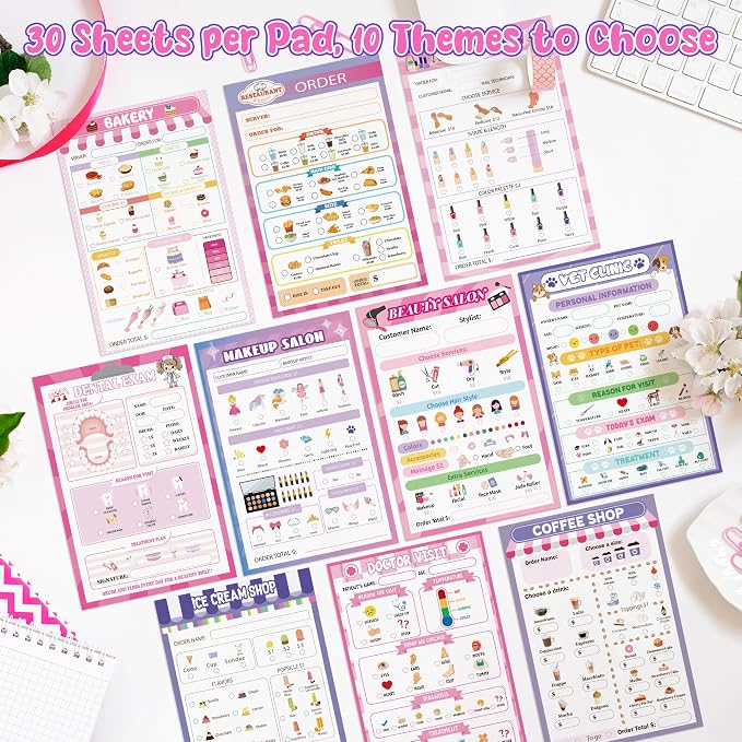 TICIAGA Kids Pretend Play Notepads - Image 2