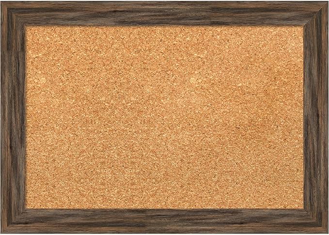 Amanti Art Natural Cork Board for Wall, 15x21 Vision Board with Brown Wood Frame, Small Corkboard Office Decor for Home Organization, Country Rustic Corkboard Pinboard to Display Items for Home-DeskLoop Office
