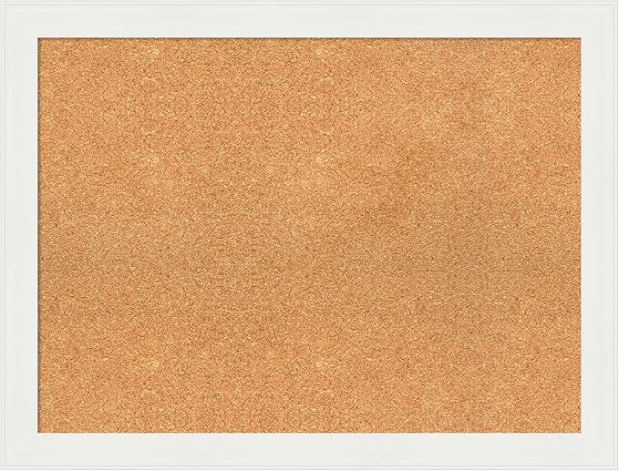 Amanti Art Natural Cork Board for Wall, 25x33 Vision Board with White Frame, Large Corkboard Office Decor for Home Organization, Casual Corkboard Pinboard to Display Items for Home Organization in-DeskLoop Office