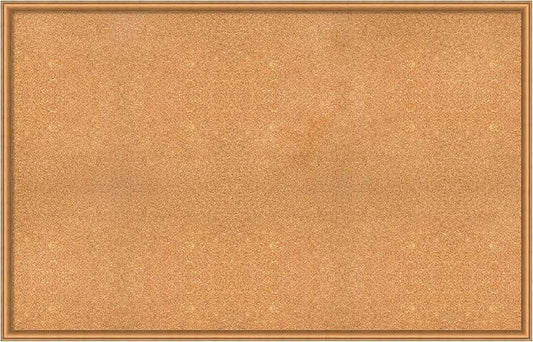 Amanti Art Natural Cork Board for Wall, 36x56 Vision Board with Bronze Frame, Oversize Corkboard Office Decor for Home Organization, Casual Corkboard Pinboard to Display Items for Home Organization-DeskLoop Office