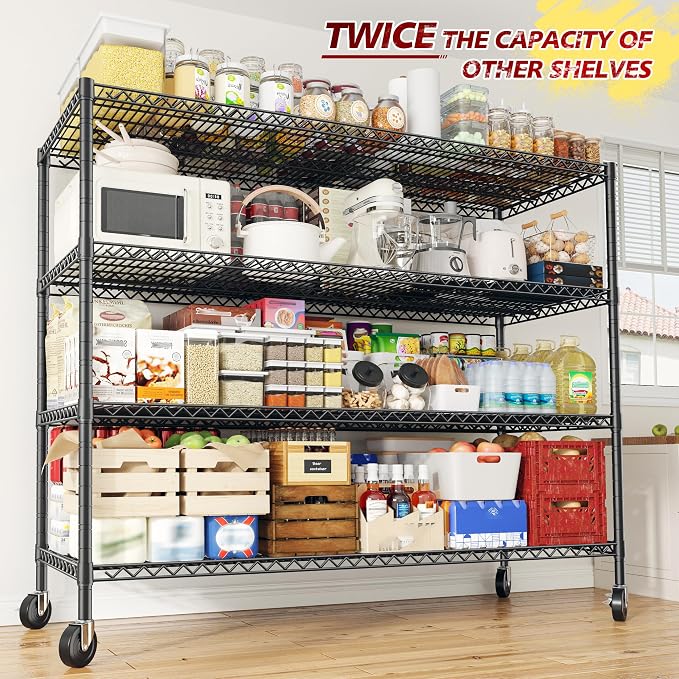 REIBII 55.5''W Storage Shelves 2500LBS Wire Shelving Unit - Image 7