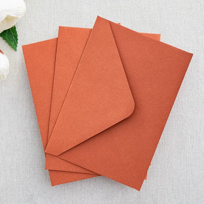 PONATIA 50 Pack A1 Envelopes, 3.62 x 5.2'' Burnt Orange Envelopes Perfect - Image 7