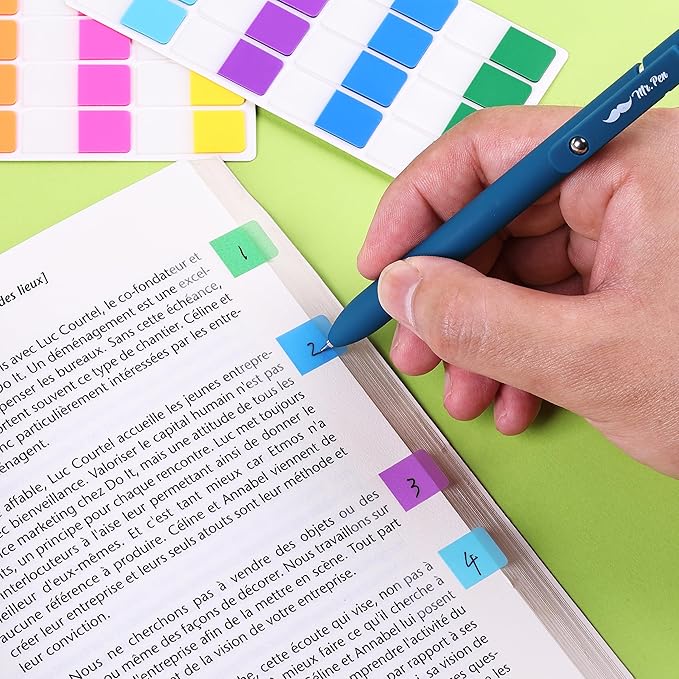 Mr. Pen- Sticky Index Tabs, 480 Pcs, Colorful Sticky Tabs for Notebooks, Page Markers, Page Tabs for Binders, Page Tabs Sticky Tabs for Books, Notebook Tabs, Book Sticky Tabs for Notebooks-DeskLoop Office