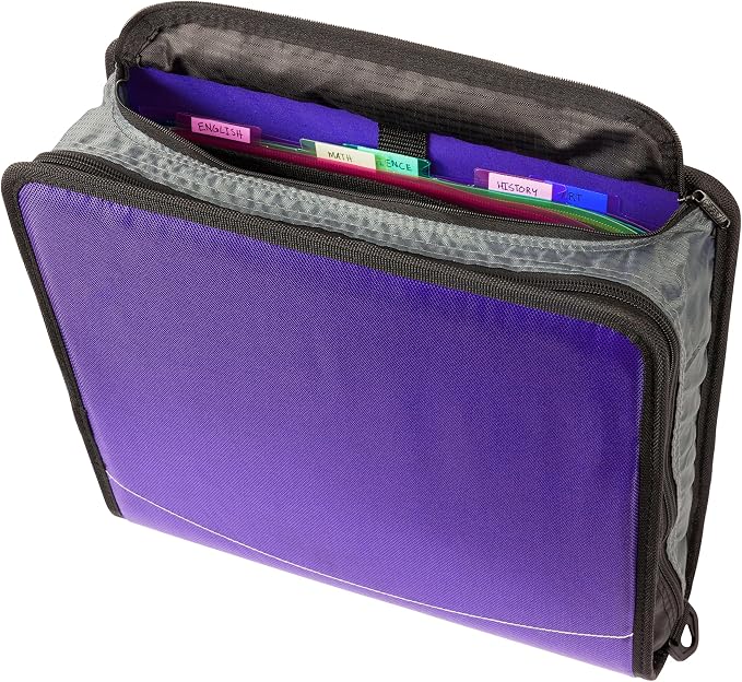 Case-it Mighty Zip Tab School Zipper Binder | 3-Inch O-Rings, 600-Sheet Capacity - Image 8