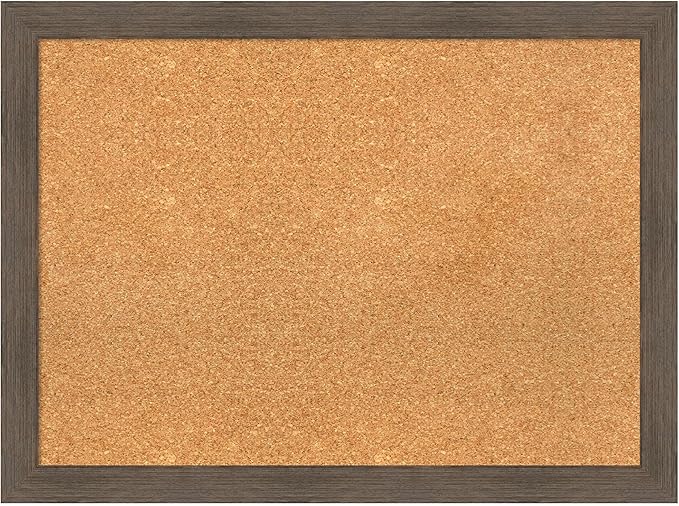 Amanti Art Natural Cork Board for Wall, 23x31 Vision Board with Brown Wood Frame, Medium Corkboard Office Decor for Home Organization, Rustic Farmhouse Corkboard Pinboard to display items for home-DeskLoop Office