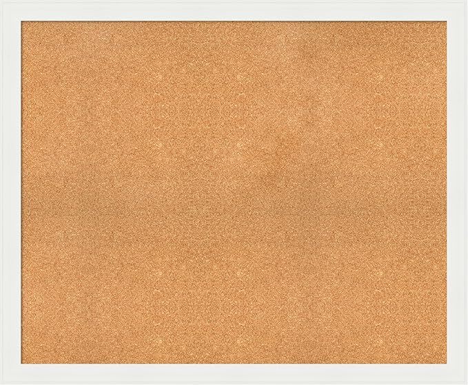 Amanti Art Natural Cork Board for Wall, 37x45 Vision Board with White Frame, Oversize Corkboard Office Decor for Home Organization, Casual Corkboard Pinboard to Display Items for Home Organization in-DeskLoop Office