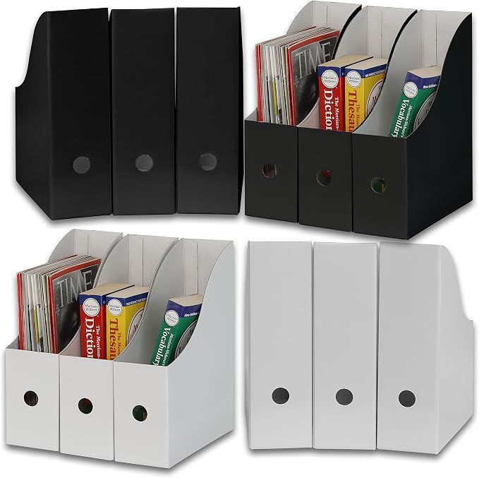 Simple Houseware 12-Pack Magazine File Holder Box, Foldable Cardboard Organizer by SimpleHouseware