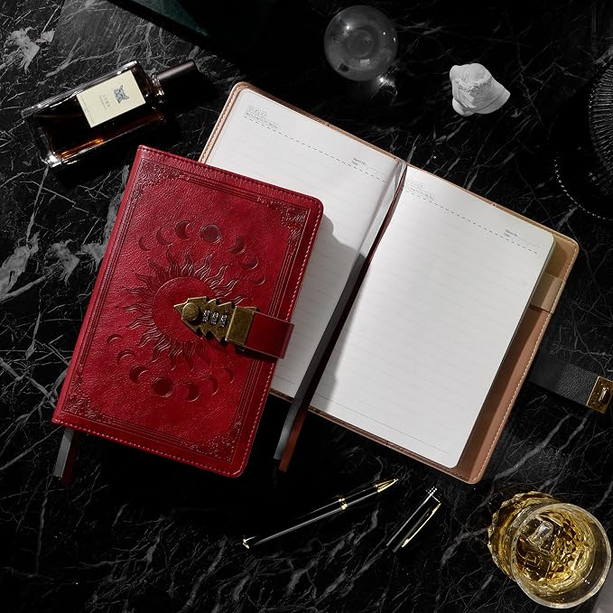 ZXHQ Diary with Lock for Women & Men, A5 240 Pages Lockable Journal with Pen - Image 3