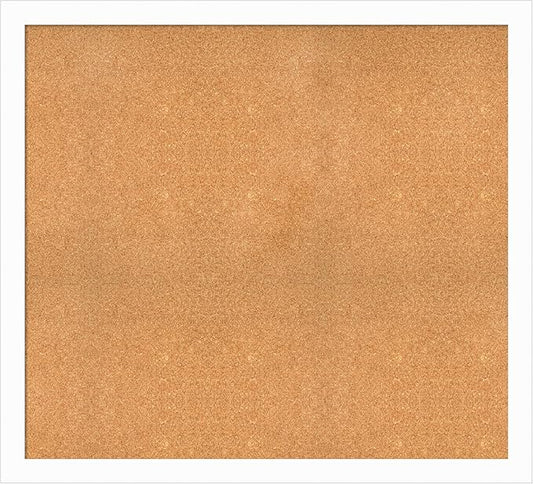 Amanti Art Natural Cork Board for Wall, 39x43 Vision Board with White Frame, Oversize Corkboard Office Decor for Home Organization, Casual Corkboard Pinboard to Display Items for Home Organization in-DeskLoop Office