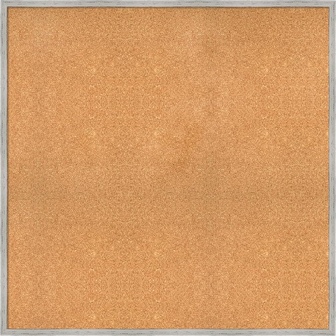Amanti Art Natural Cork Board for Wall, 37x37 Vision Board with White Frame, Oversize Corkboard Office Decor for Home Organization, Cottage Corkboard Pinboard to Display Items for Home Organization-DeskLoop Office
