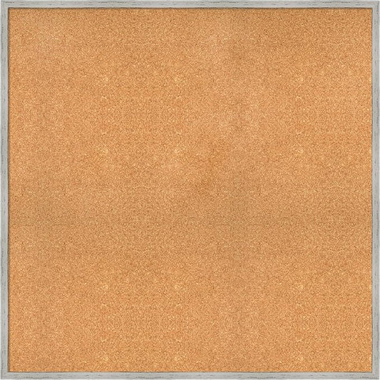 Amanti Art Natural Cork Board for Wall, 37x37 Vision Board with White Frame, Oversize Corkboard Office Decor for Home Organization, Cottage Corkboard Pinboard to Display Items for Home Organization-DeskLoop Office