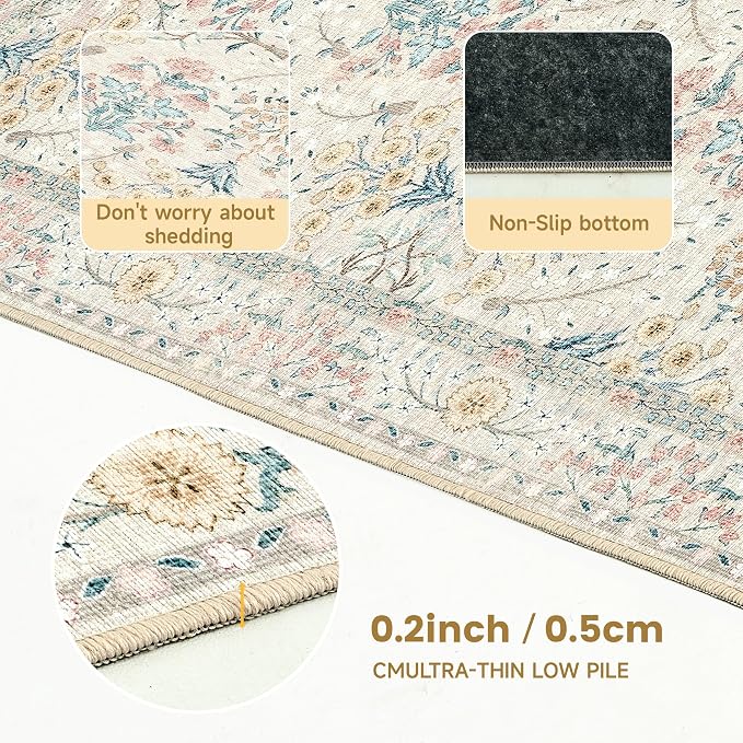Office Chair Mat for Hardwood Tile Floor, Machine Washable Office Area Carpet - Image 6