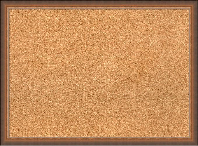 Amanti Art Natural Cork Board for Wall, 22x30 Vision Board with Bronze Frame, Medium Corkboard Office Decor for Home Organization, Modern Corkboard Pinboard to Display Items for Home Organization in-DeskLoop Office