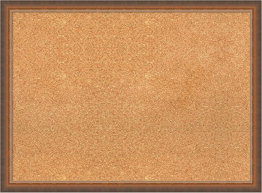 Amanti Art Natural Cork Board for Wall, 22x30 Vision Board with Bronze Frame, Medium Corkboard Office Decor for Home Organization, Modern Corkboard Pinboard to Display Items for Home Organization in-DeskLoop Office