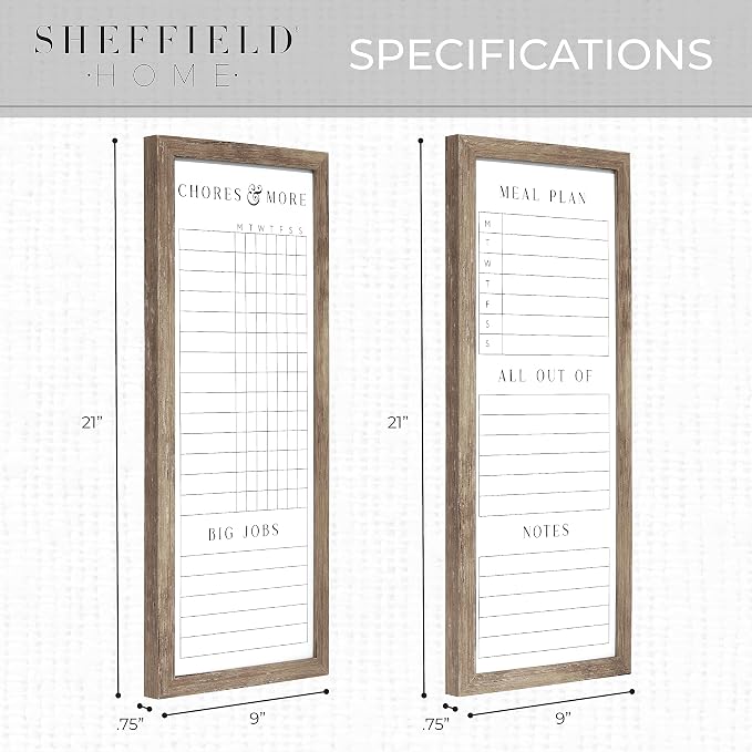 Sheffield Home Set of Two Family Planner Dry Erase Boards Featuring, Chore Chart - Image 4