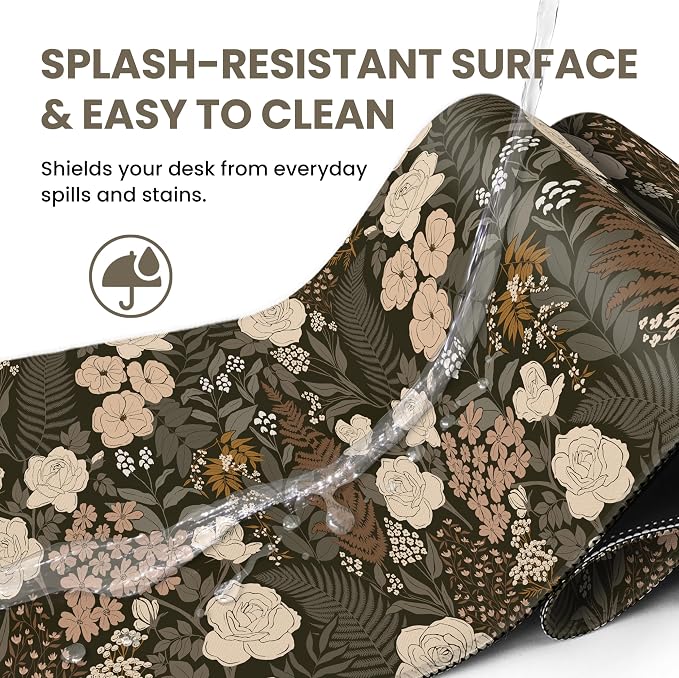 Aesthetic Desk Mat, Cute Wild Rose Desk Pad Protector - Image 5