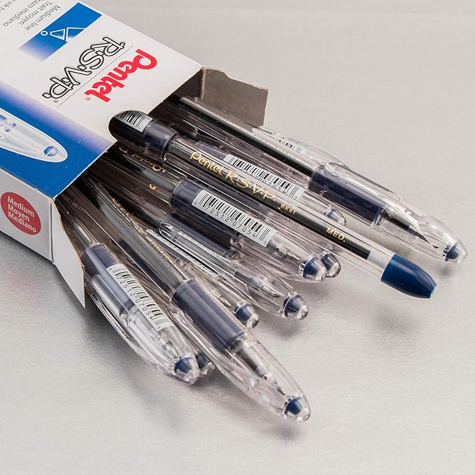 Pentel RSVP Ballpoint Pen, Medium Tip, Box of 12 - Image 2