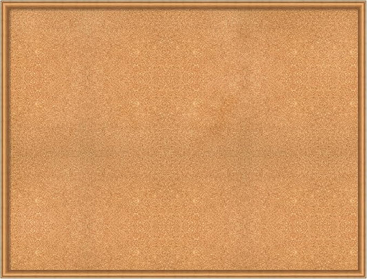 Amanti Art Natural Cork Board for Wall, 38x50 Vision Board with Bronze Frame, Oversize Corkboard Office Decor for Home Organization, Casual Corkboard Pinboard to Display Items for Home Organization-DeskLoop Office