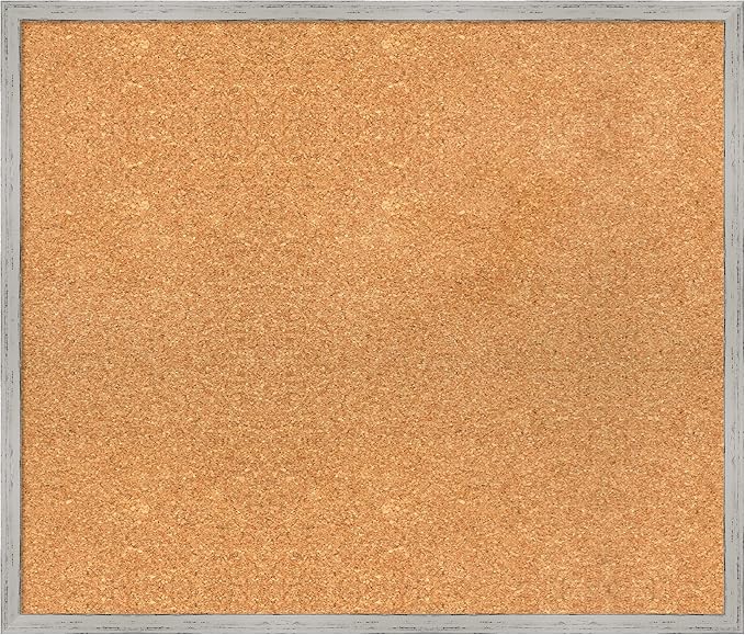 Amanti Art Natural Cork Board for Wall, 23x27 Vision Board with White Frame, Medium Corkboard Office Decor for Home Organization, Cottage Corkboard Pinboard to Display Items for Home Organization in-DeskLoop Office