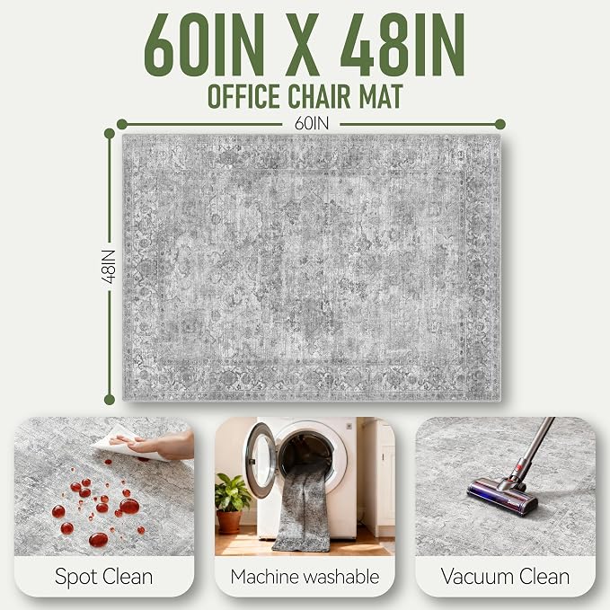 Office Chair Mat for Hardwood Floor, Anti-Slip Under Desk Mat for Rolling Chair - Image 5