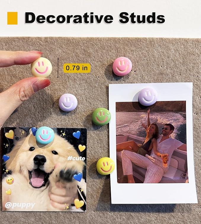 Smiley Face Decorative Push Pins, Cute Bulletin Board Push Pins, Thumbtacks - Image 6