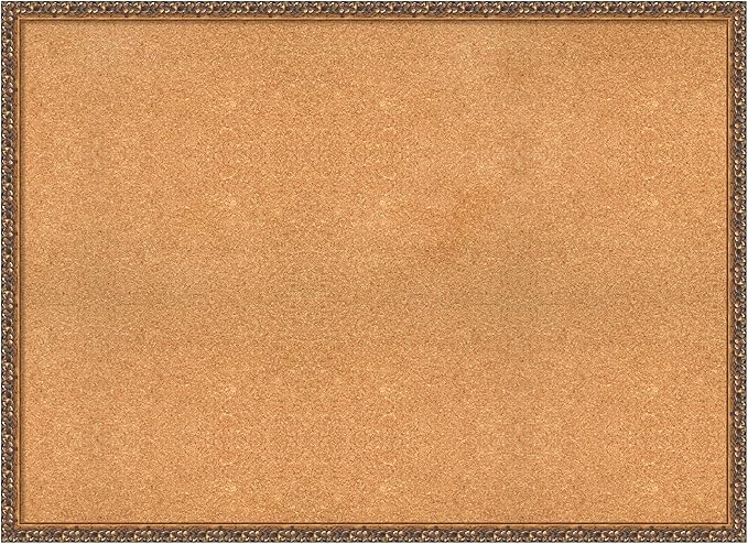 Amanti Art Natural Cork Board for Wall, 32x44 Vision Board with Bronze Frame, Oversize Corkboard Office Decor for Home Organization, Traditional Corkboard Pinboard to Display Items for Home-DeskLoop Office