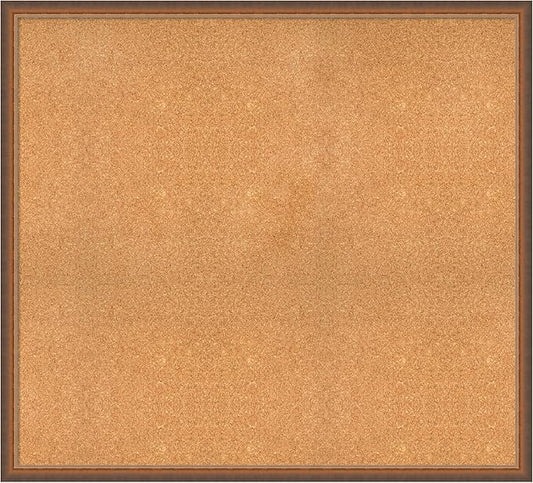 Amanti Art Natural Cork Board for Wall, 38x42 Vision Board with Bronze Frame, Oversize Corkboard Office Decor for Home Organization, Modern Corkboard Pinboard to Display Items for Home Organization-DeskLoop Office