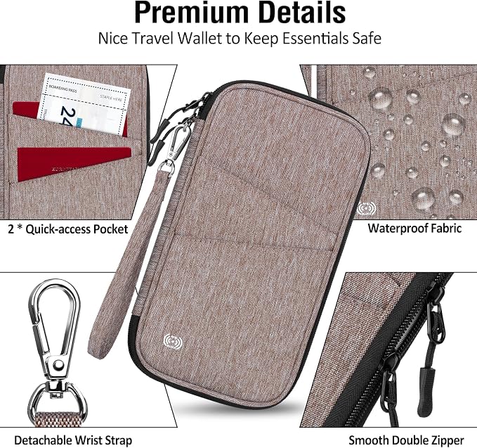 BKNOOU Passport Holder Family Rfid Blocking Travel Document Organizer, Travel - Image 7
