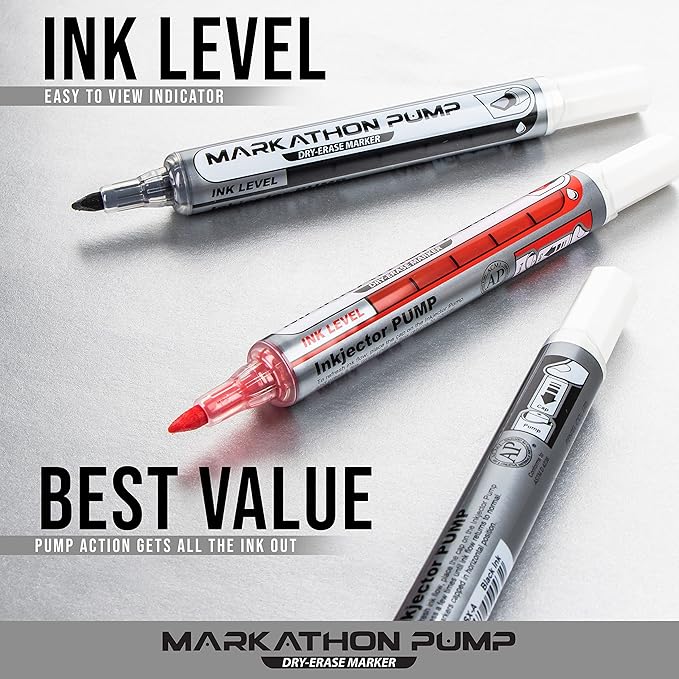Pentel Markathon Pump Dry Erase Marker, Chisel Tip, 12 Pack - Image 4