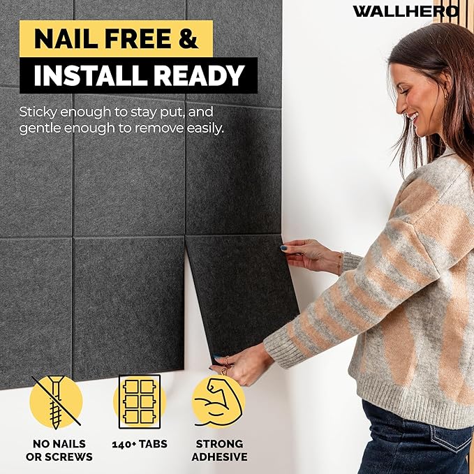 Cork Boards for Office, Dart Board Wall Protector, 59"x36" | 15 Pack | Black Bulletin Board, Cork Board, Cork Board Squares, Homasote Board, Bulletin Board Tiles (Gray Black)-DeskLoop Office